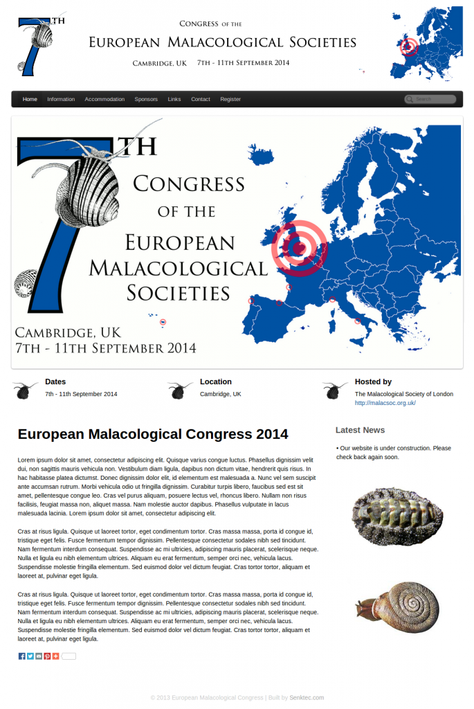 European Malacological Congress 2014 — Screenshot.